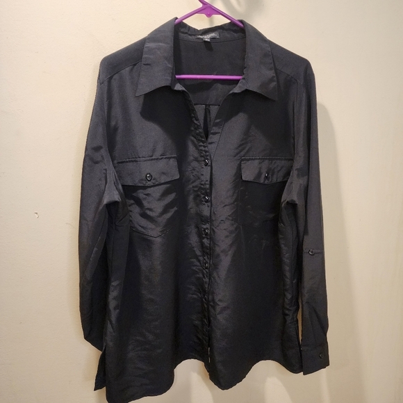 NOTATIONS Women's Black Plus Size Button Down Long Sleeves Shirt Size 3X - Picture 4 of 10